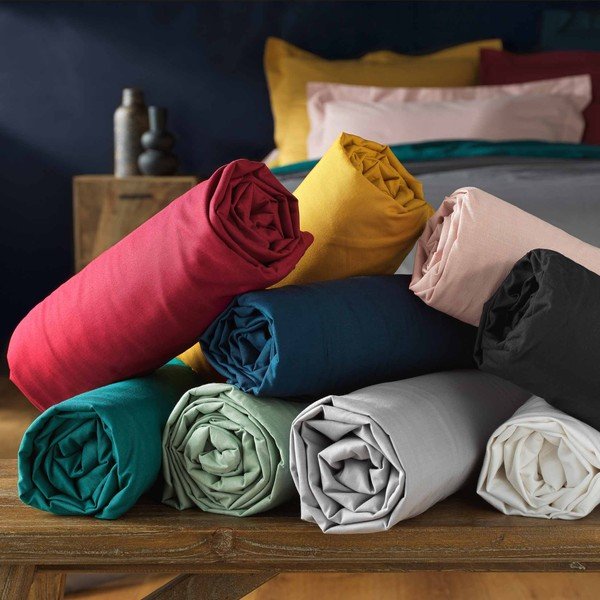 Zelené napínací bavlněné prostěradlo 90x190 cm Lina – douceur d'intérieur-image-4