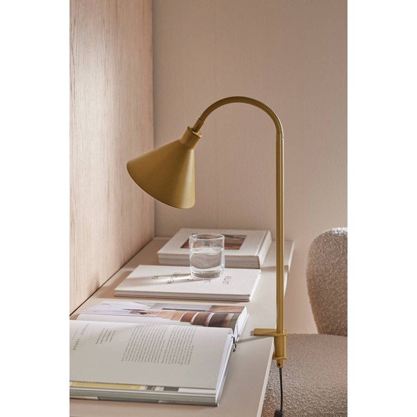 Hnědá kovová stolní lampa s ohybatelnou konstrukcí/s klipem (výška 50 cm) Flexi Torino – Ellos Home-image-2