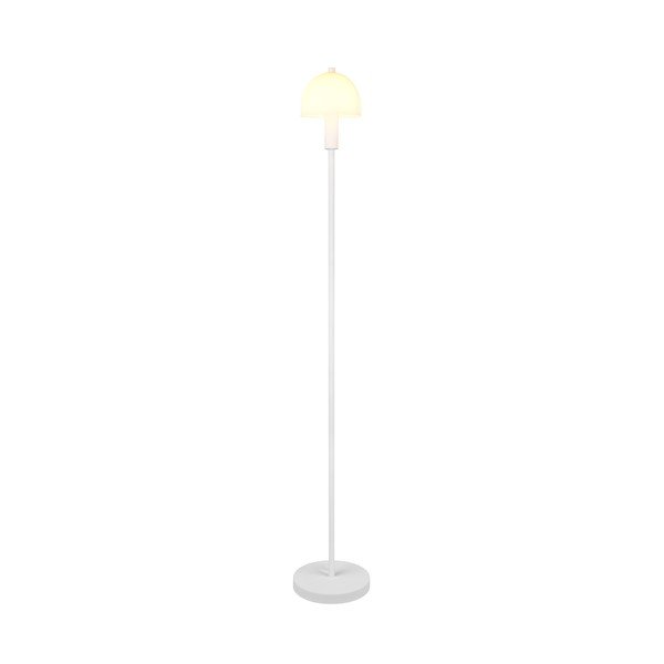 Bílá stojací lampa se skleněným stínidlem (výška 120 cm) Glenn – Reality-image-1