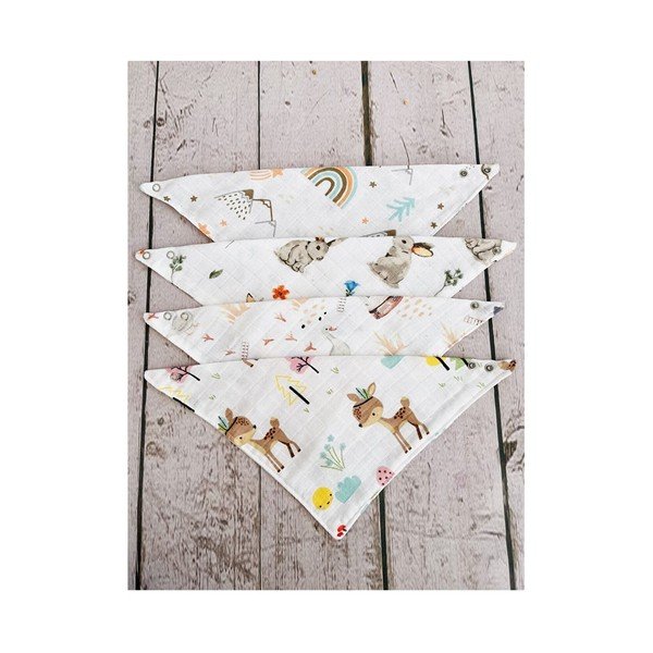 Bílé mušelínové bryndáky v sadě 4 ks Mila - Lydia&Co-image-3