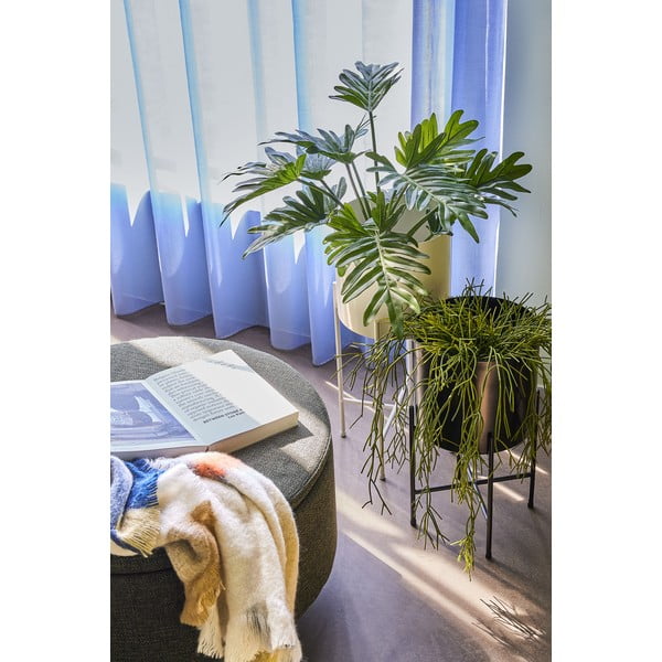 Sada 2 bílých železných květináčů na podstavcích Hübsch Haggo-image-1