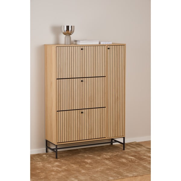 Výklopný botník v dekoru dubu v přírodní barvě 99x140x35 cm Albany  – Actona-image-1