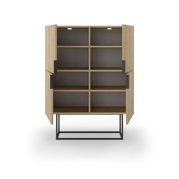 Skříňka v dekoru dubu v přírodní barvě 100x130 cm Titan – Marckeric-image-3