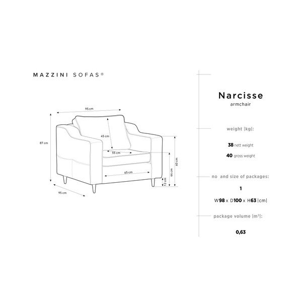 Antracitové křeslo Mazzini Sofas Narcisse-image-2