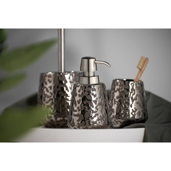 Keramický kelímek na zubní kartáčky ve stříbrné barvě Burgos – Wenko-image-4