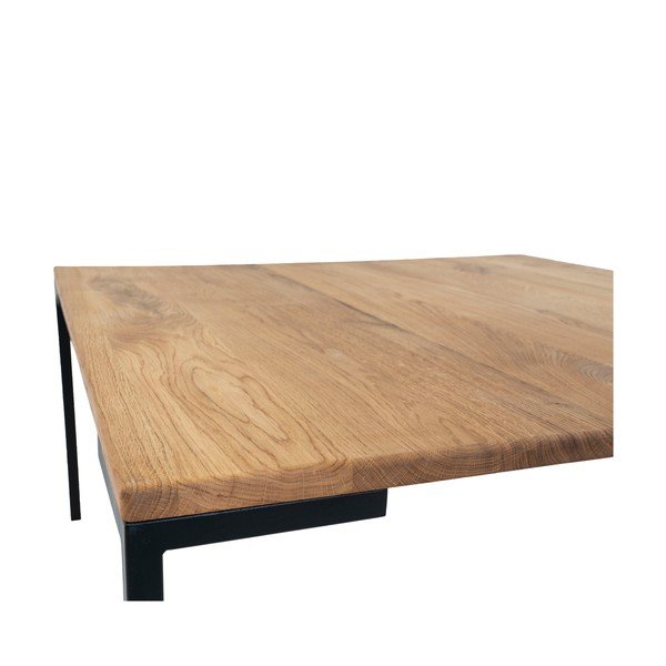 Černý konferenční stolek s deskou z dubového dřeva House Nordic Lugano, 90 x 90 cm-image-2