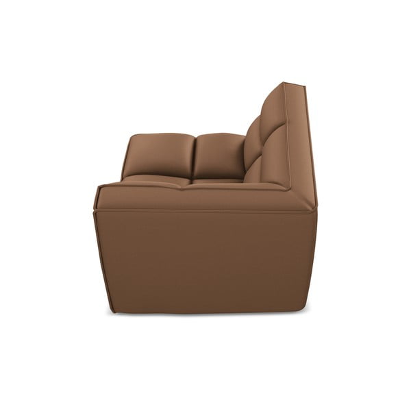 Hnědý modul pohovky z imitace kůže Kalai – Makamii-image-3