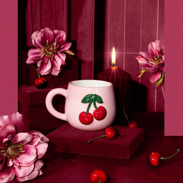 Světle růžový hrnek Cherry – Sass & Belle-image-1