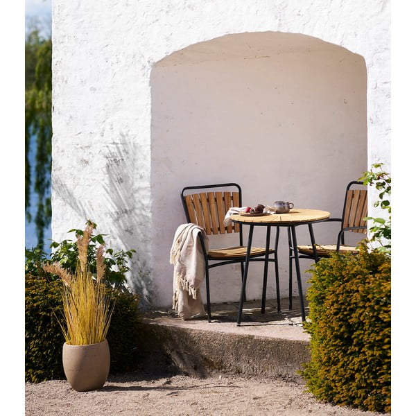 Kulatý zahradní jídelní stůl z teakového dřeva ø 70 cm Cleveland – House Nordic-image-1