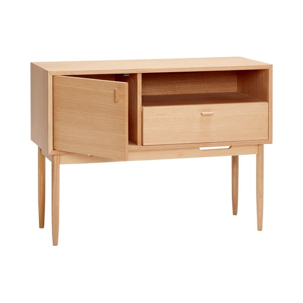 Vysoká komoda v dekoru dubu v přírodní barvě 100x75 cm Cube – Hübsch