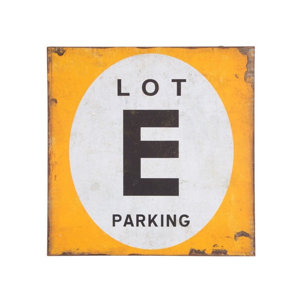 Nástěnná retro cedule Novita Parking E Lot
