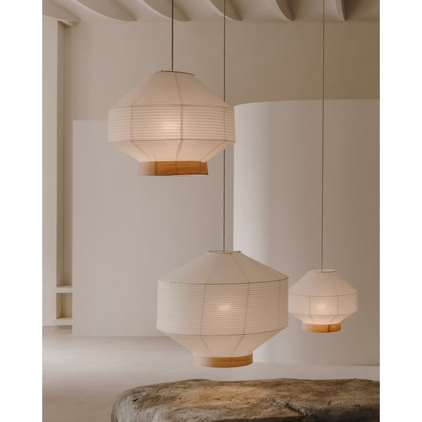 Bílé stínidlo ø 80 cm Hila – Kave Home-image-2