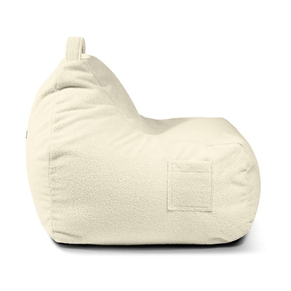 Krémový dětský sedací vak z textilie bouclé Game Amuse – SLOWDOWN-image-4