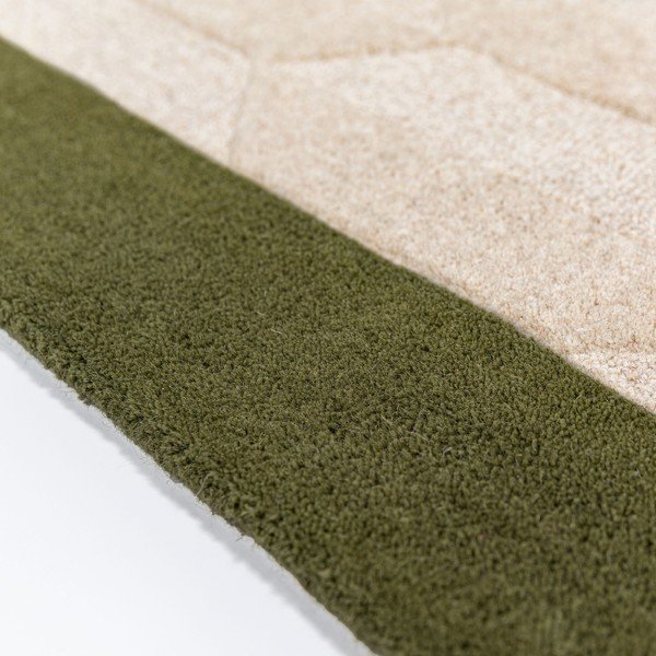 Zelený/v přírodní barvě ručně tkaný vlněný běhoun 60x230 cm Apex Border Wool – Flair Rugs-image-2