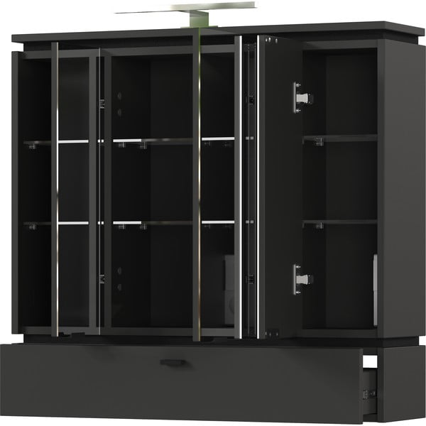 Antracitová koupelnová skříňka se zrcadlem a osvětlením 79x80 cm Modesto – Germania-image-2