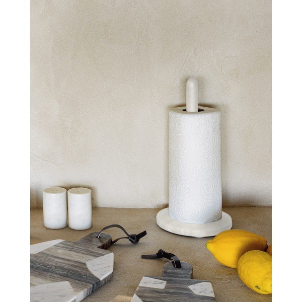 Bílý kamenný držák na kuchyňské útěrky Kave Home Claria-image-3