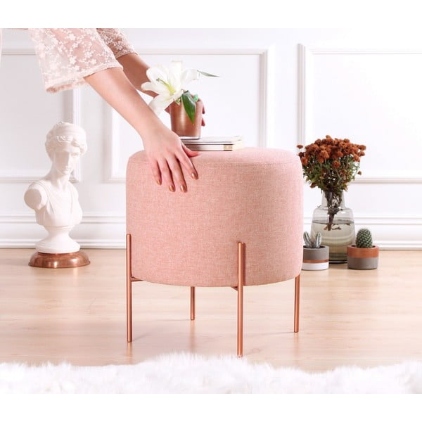 Světle růžový taburet Copper – Artie-image-3