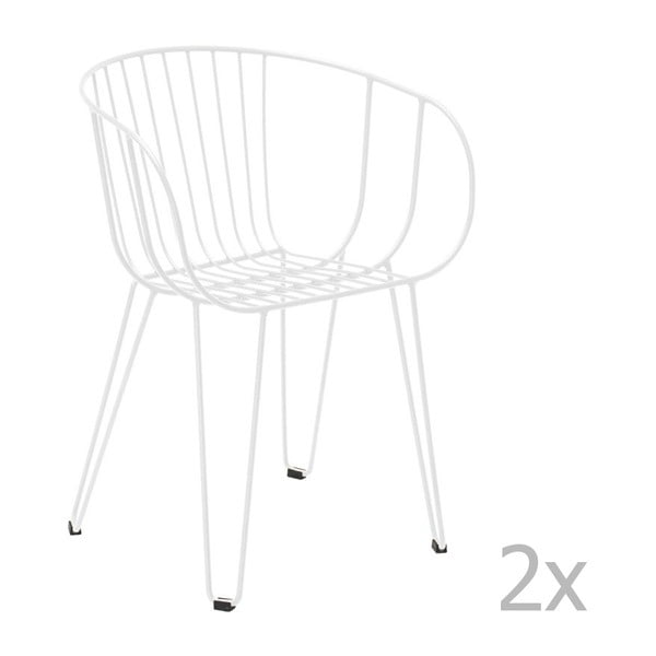 Sada 2 bílých zahradních židlí Isimar Olivo