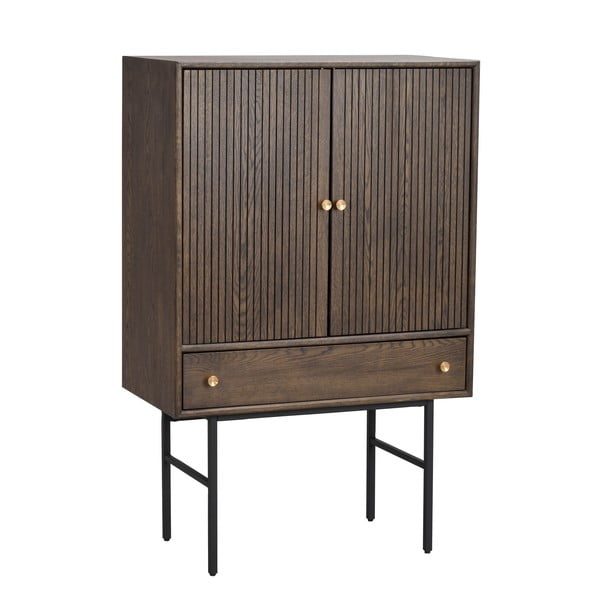 Hnědá komoda s dubovou dýhou Rowico Clearbrook, šířka 79 cm-image-2