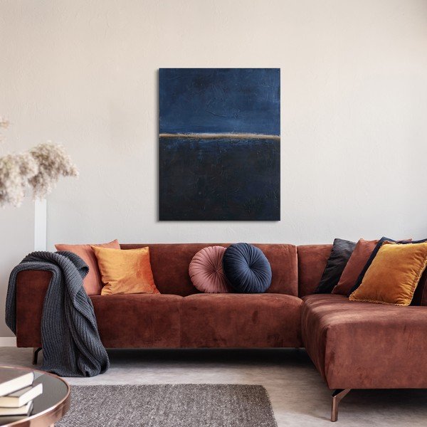 Ručně malovaný obraz 78x98 cm Edge Blue   – Malerifabrikken-image-1