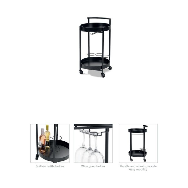 Kovový kulatý zahradní servírovací stolek ø 40 cm Calla – Garden Pleasure-image-2