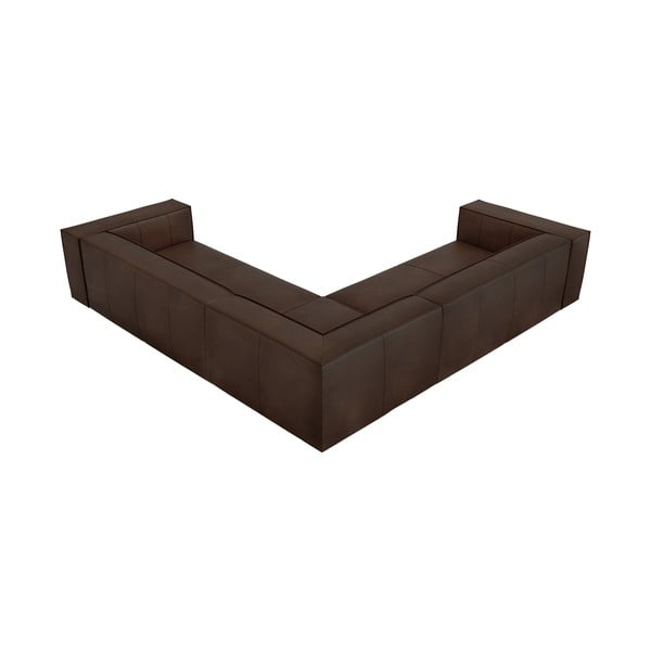 Tmavě hnědá kožená rohová pohovka (variabilní) Madame – Windsor & Co Sofas-image-3