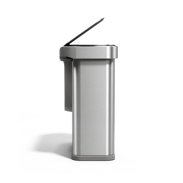 Ocelový odpadkový koš 34+24 l na tříděný odpad/bezdotykový ve stříbrné barvě Dual Sensor – simplehuman-image-4