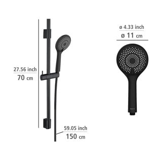 Černý sprchový set z nerezové oceli 70 cm Water Saving – Wenko
