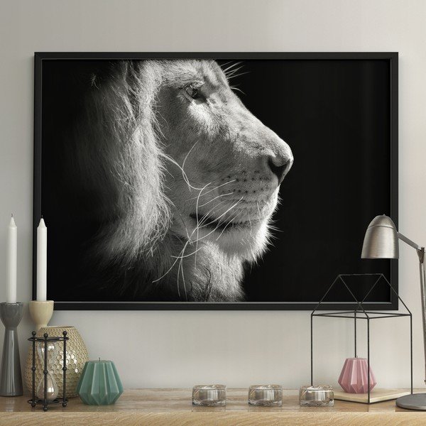Černo-bílý plakát DecoKing Lion King, 50 x 40 cm-image-1