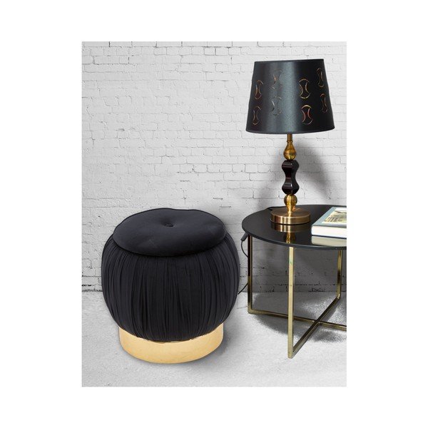 Černý puf s úložným prostorem Mauro Ferretti Paris, ⌀ 41 cm-image-3