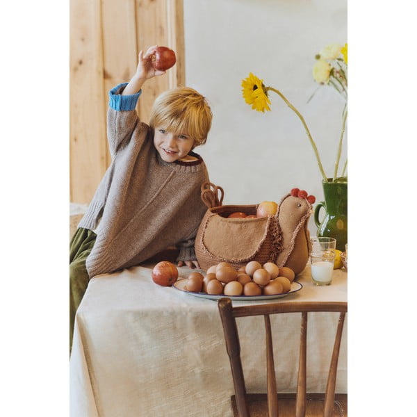 Hnědý látkový dětský koš na hračky 48x32x29 cm Chicken Toffee – Lorena Canals-image-1