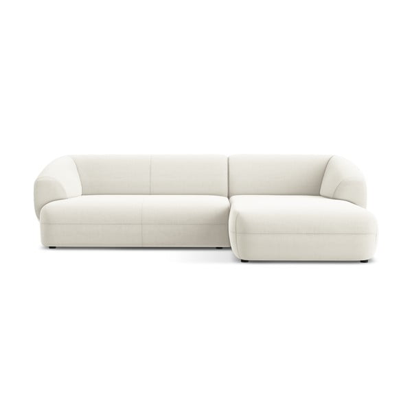 Bílá sametová rohová pohovka (pravý roh) Moana – Makamii