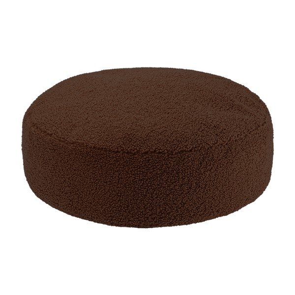 Tmavě hnědý dětský puf z textilie bouclé Warm Hazel – Wigiwama