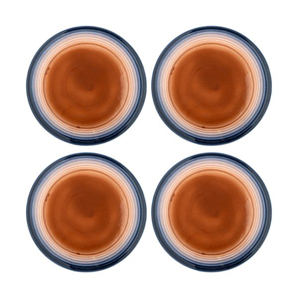 Modré/oranžové talíře v sadě 4 ks z kameniny ø 27 cm Tatum – Bloomingville