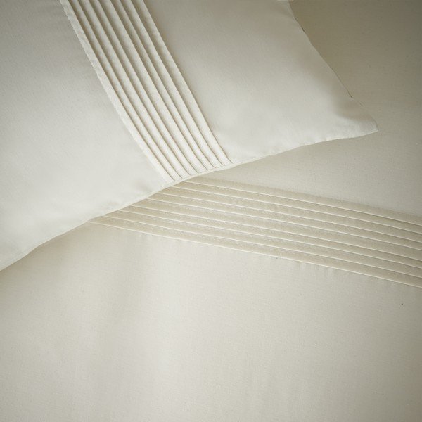 Krémové povlečení na jednolůžko 135x200 cm Pintuck Easy Iron Percale – Catherine Lansfield-image-3
