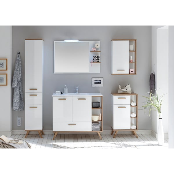 Nástěnné zrcadlo s poličkami  100x75 cm Set 923 - Pelipal-image-1