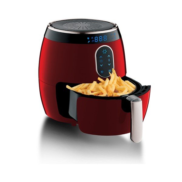 Červená horkovzdušná fritéza Burgundy Metallic Line – BerlingerHaus-image-2