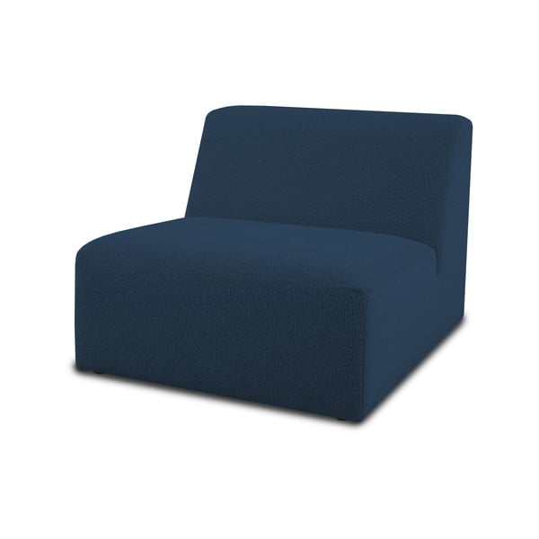 Tmavě modrý modul pohovky z textilie bouclé (středový díl) Roxy – Scandic-image-1