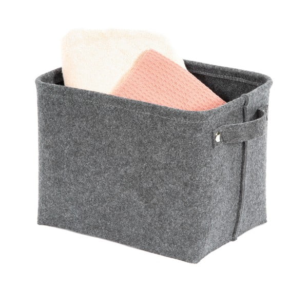 Šedý plstěný úložný košík Compactor Felt Basket, 29 x 24 cm-image-1
