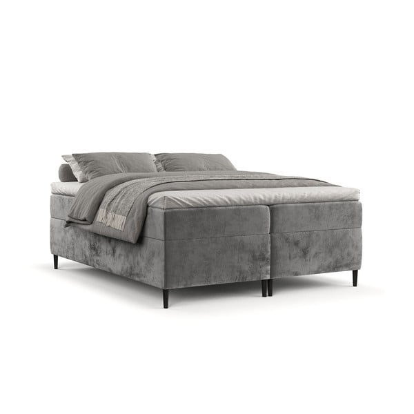 Tmavě šedá boxspring postel s úložným prostorem 180x200 cm Araya – Maison de Rêve-image-2