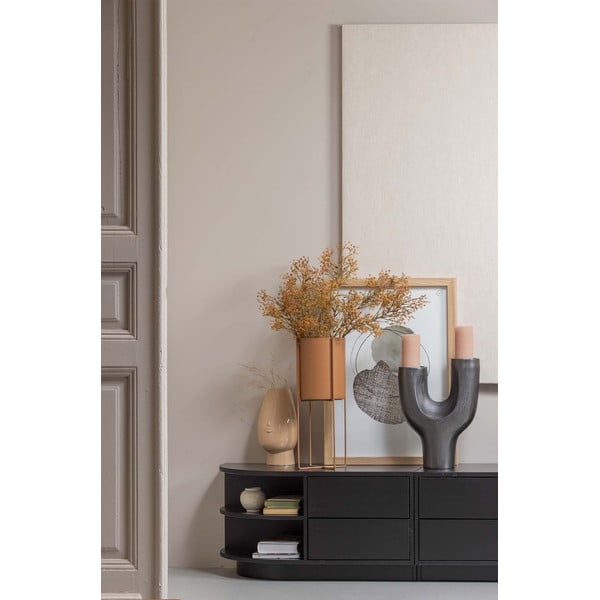 Černý modulární TV stolek z borovicového dřeva 231x40 cm Finca – WOOOD-image-2