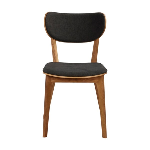 Hnědá dubová jídelní židle s tmavě šedým sedákem Rowico Cato-image-3