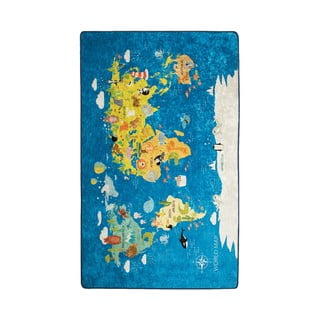Dětský koberec World Map, 100 x 160 cm