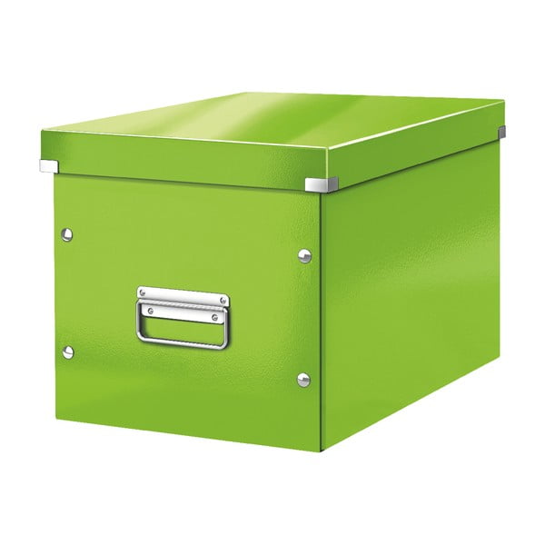 Zelený kartonový úložný box s víkem 32x36x31 cm Click&Store – Leitz