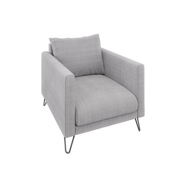 Světle šedé žinylkové křeslo Freya – Ropez