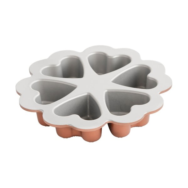 Forma na 6 mini bábovek ve tvaru srdce v měděné barvě Nordic Ware Valentine, 500 ml-image-4