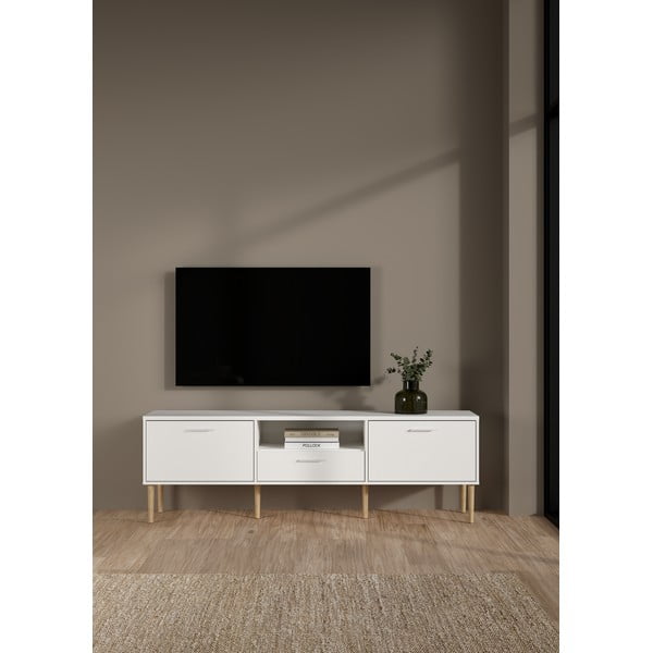 Bílý TV stolek 177x57 cm Media – Tvilum-image-1