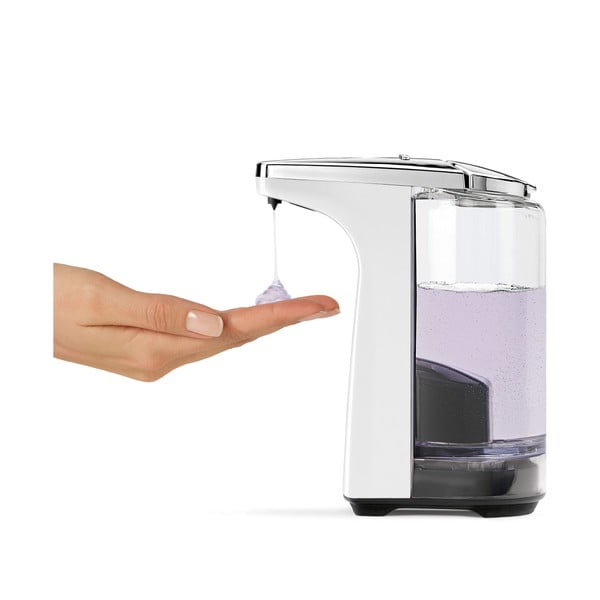 Bílý automatický plastový dávkovač mýdla 237 ml - simplehuman-image-3