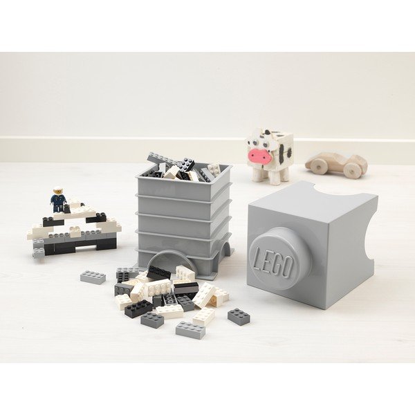 Dětský šedý úložný box LEGO® Cuboid-image-1
