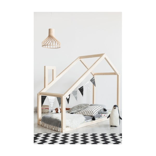 Domečková postel z borovicového dřeva Adeko Mila DM, 100 x 190 cm